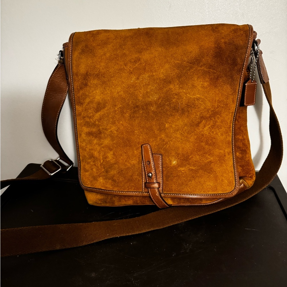 Coach suede messenger bag